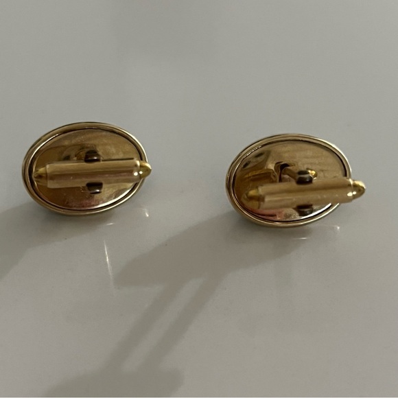 $12 14KT R.G. ROLLED GOLD MCM Cufflinks Black Onyx Oval Cabochon Jewele Kreisler - Picture 5 of 8